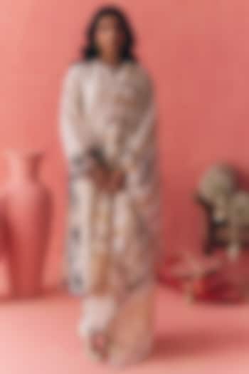 Ivory Pure Silk Chanderi Thread Embroidered Kurta Set by MIRASA at Pernia's Pop Up Shop