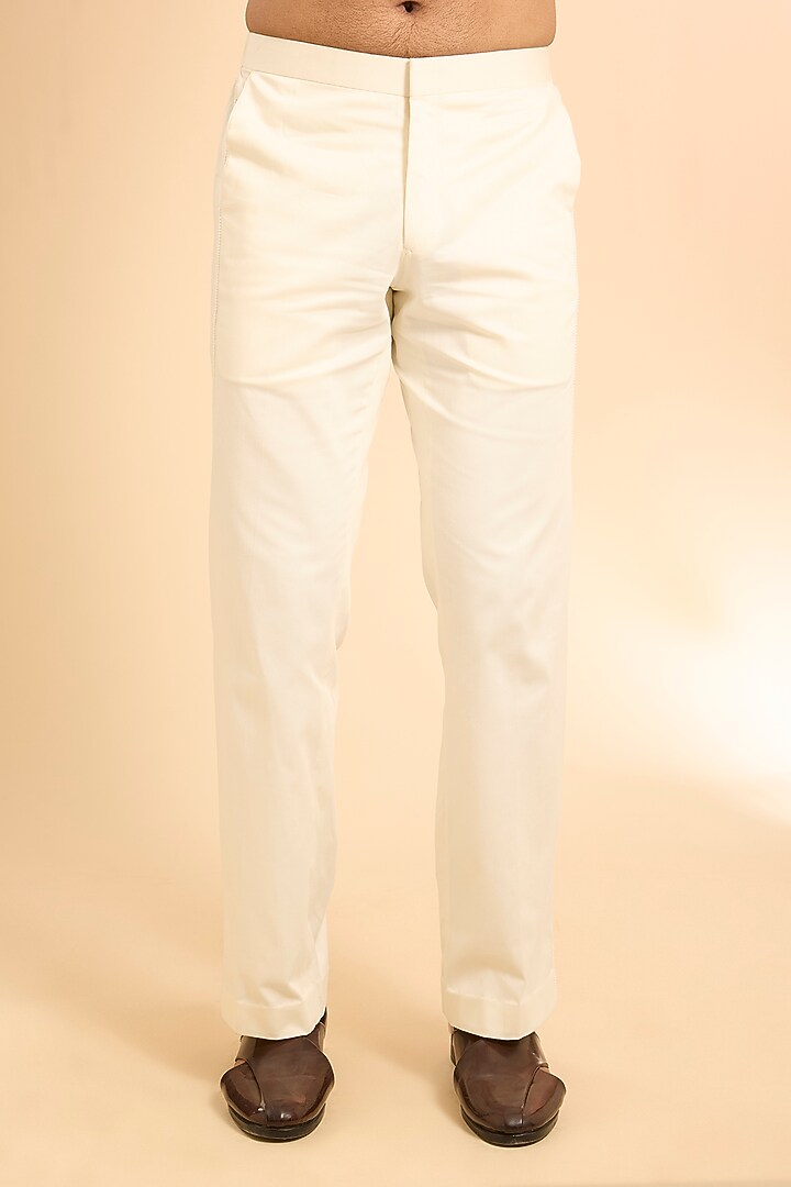 Cloudy Blue & Off-White Dupion Co-Ord Set by Mishru Men at Pernia's Pop Up Shop