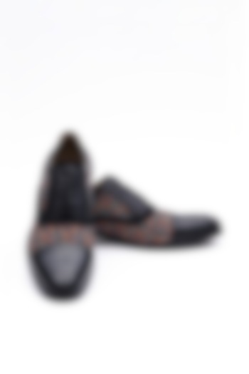 Black Paisley Printed Shoes by MisterSinister