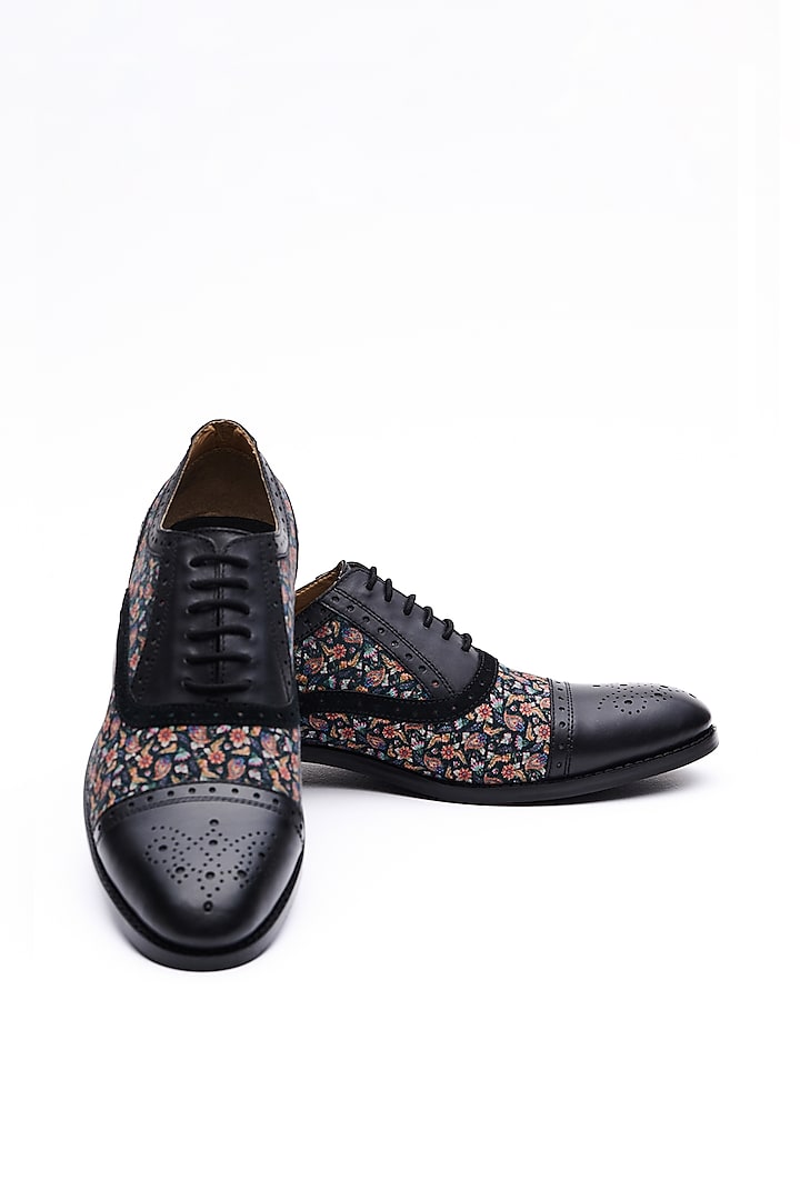 Black Paisley Printed Shoes by MisterSinister at Pernia's Pop Up Shop