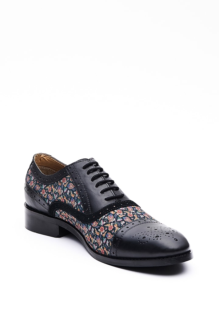 Black Paisley Printed Shoes by MisterSinister at Pernia's Pop Up Shop