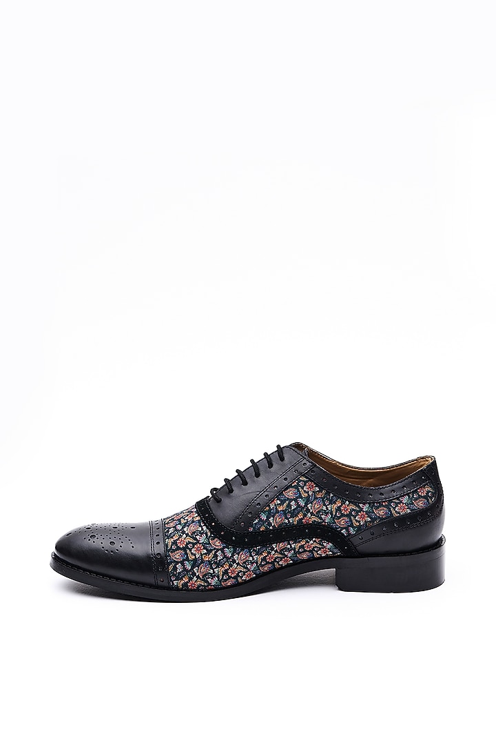 Black Paisley Printed Shoes by MisterSinister at Pernia's Pop Up Shop