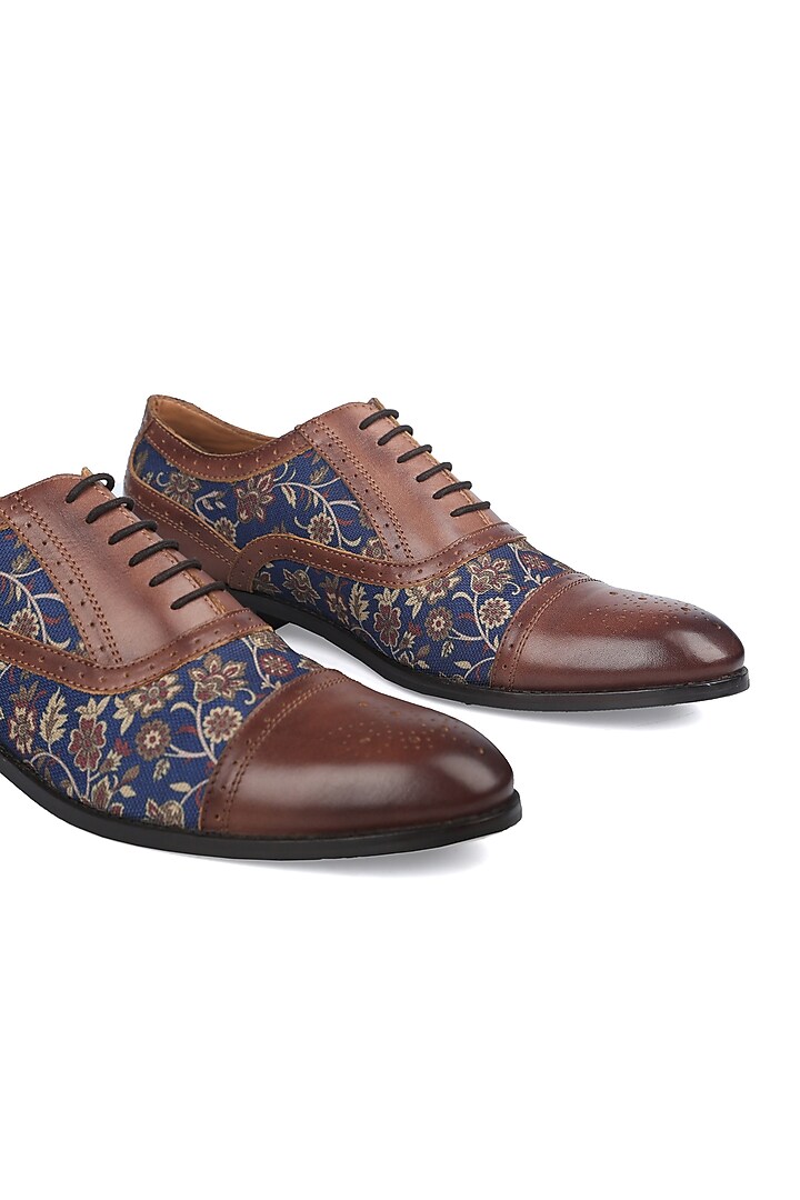 Brown Leather & Canvas Shoes by MisterSinister at Pernia's Pop Up Shop