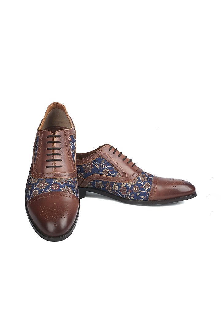 Brown Leather & Canvas Shoes by MisterSinister at Pernia's Pop Up Shop