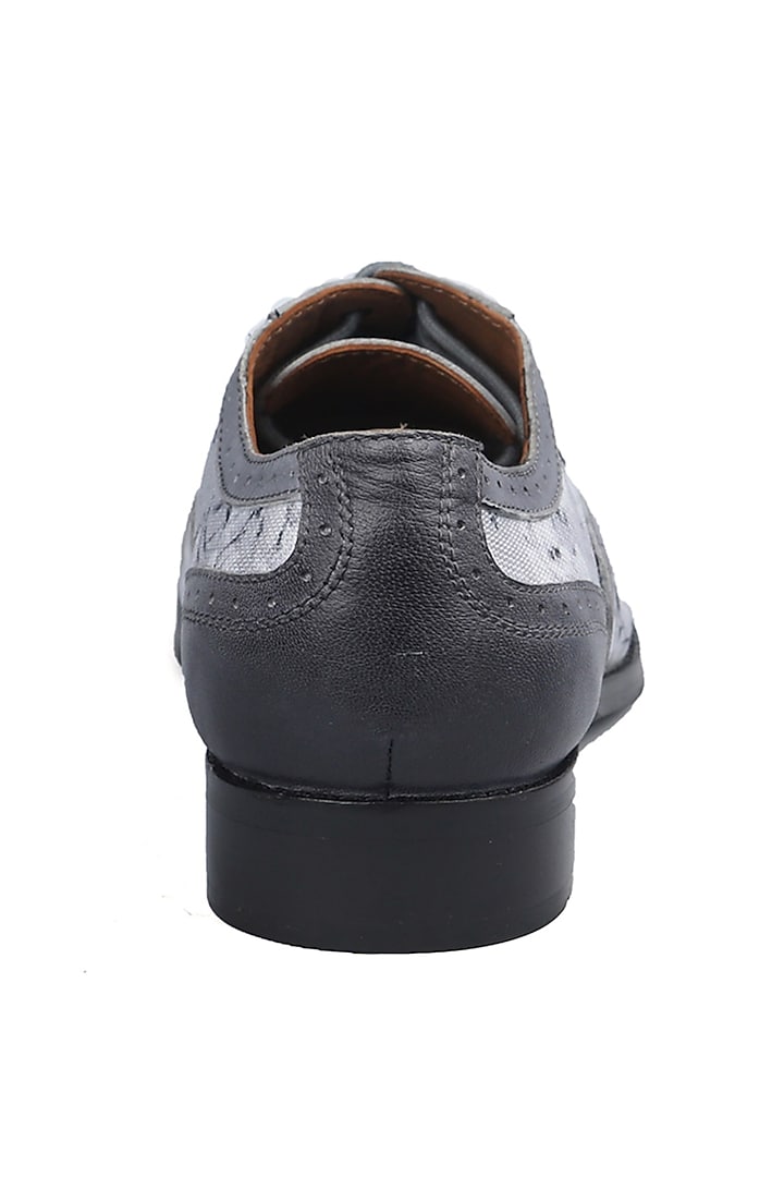 Grey Leather & Canvas Shoes by MisterSinister at Pernia's Pop Up Shop