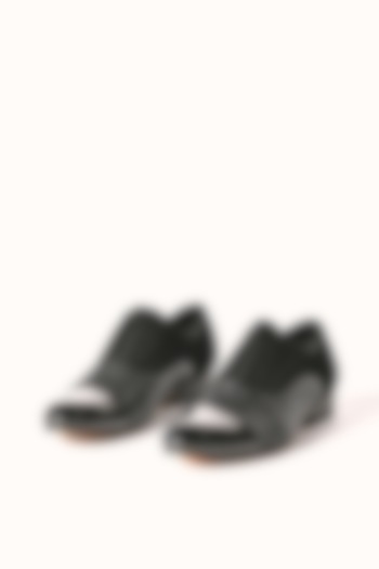 Black Leather Slip-On Shoes by MisterSinister