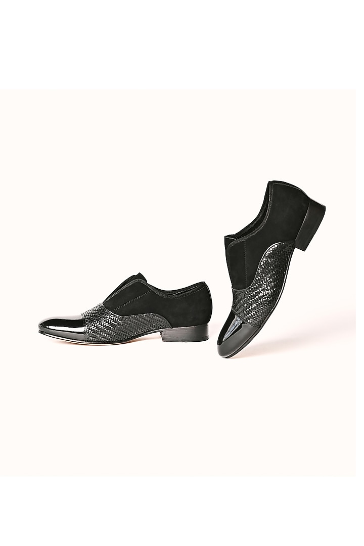 Black Leather Slip-On Shoes by MisterSinister at Pernia's Pop Up Shop