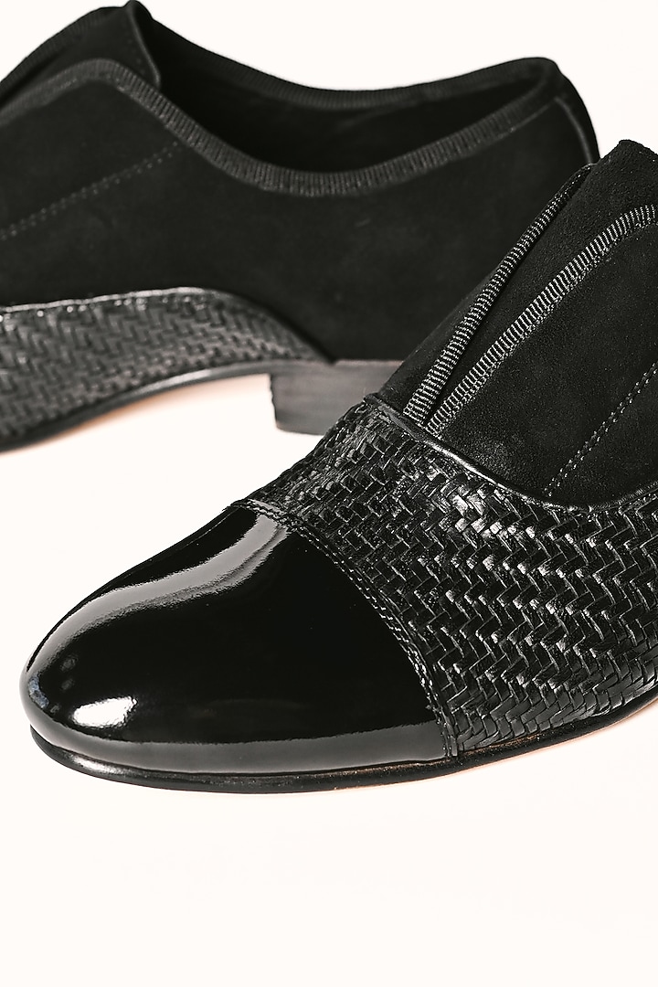 Black Leather Slip-On Shoes by MisterSinister at Pernia's Pop Up Shop