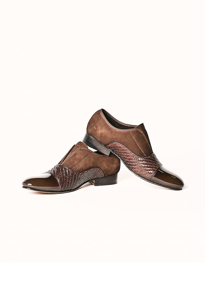 Brown Leather Slip-On Shoes by MisterSinister at Pernia's Pop Up Shop