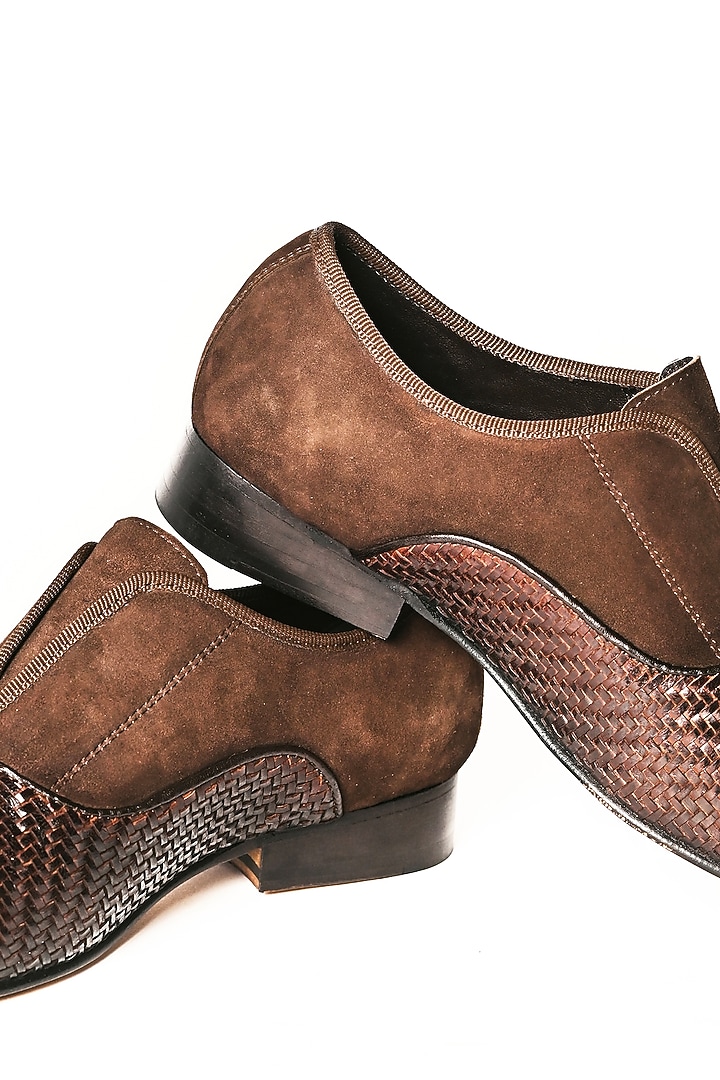 Brown Leather Slip-On Shoes by MisterSinister at Pernia's Pop Up Shop