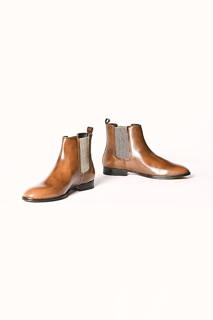 Caramel Leather Chelsea Boots by MisterSinister at Pernia's Pop Up Shop