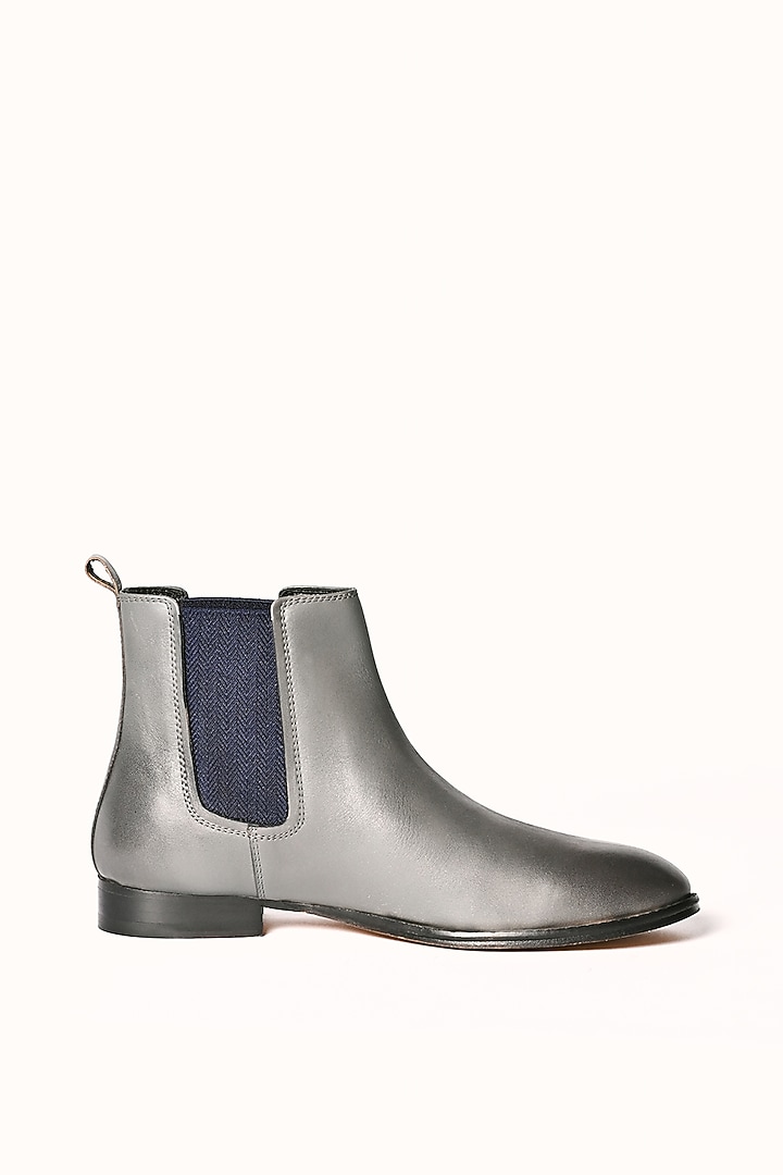 Grey Leather Chelsea Boots by MisterSinister at Pernia's Pop Up Shop
