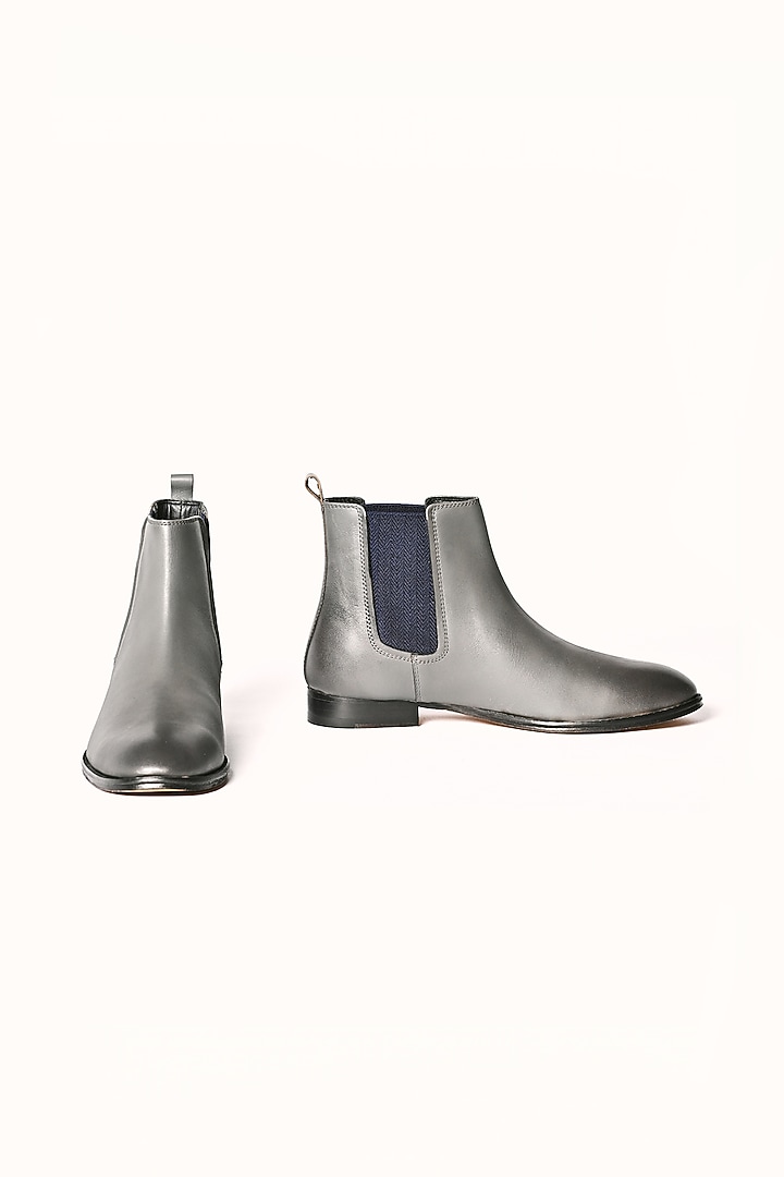 Grey Leather Chelsea Boots by MisterSinister at Pernia's Pop Up Shop