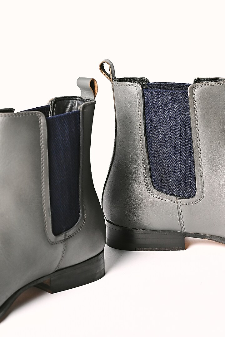 Grey Leather Chelsea Boots by MisterSinister at Pernia's Pop Up Shop