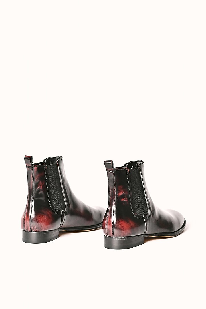 Maroon Leather Chelsea Boots by MisterSinister at Pernia's Pop Up Shop