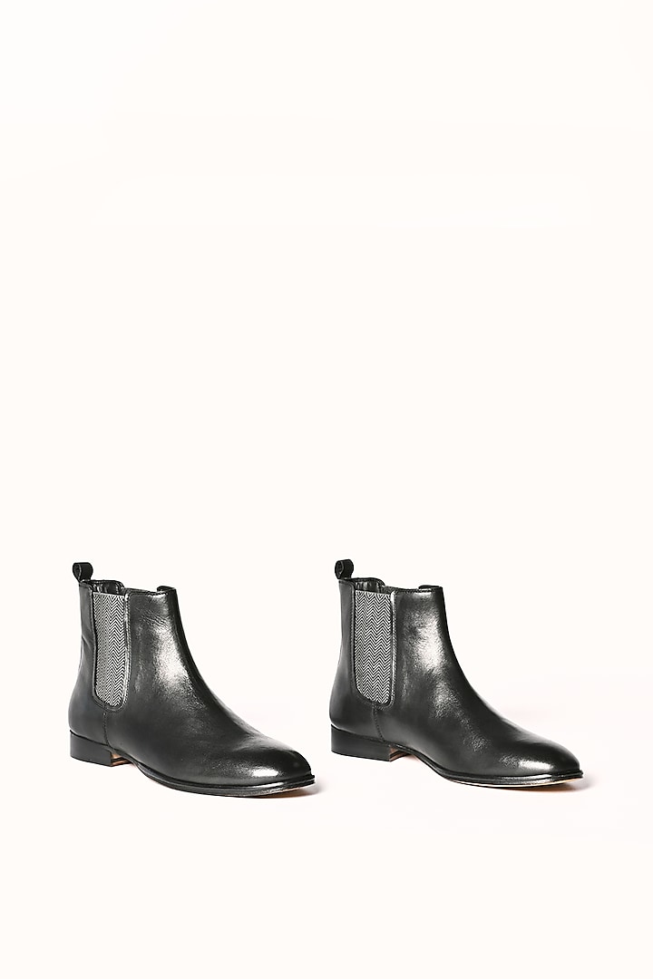 Black Leather Chelsea Boots by MisterSinister