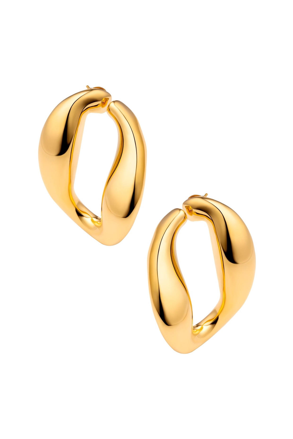 Yellow Gold Twisted Design Hoop Earrings – Tilo Jewelry®