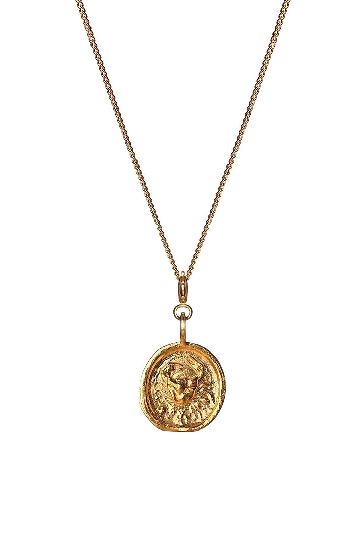 Gold Finish Baby Cancer Charm Pendant Necklace by Misho Designs at Pernia's Pop Up Shop