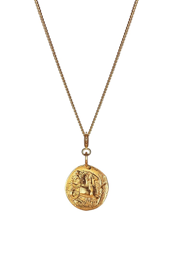 Gold Finish Baby Capricorn Charm Pendant Necklace by Misho Designs at Pernia's Pop Up Shop