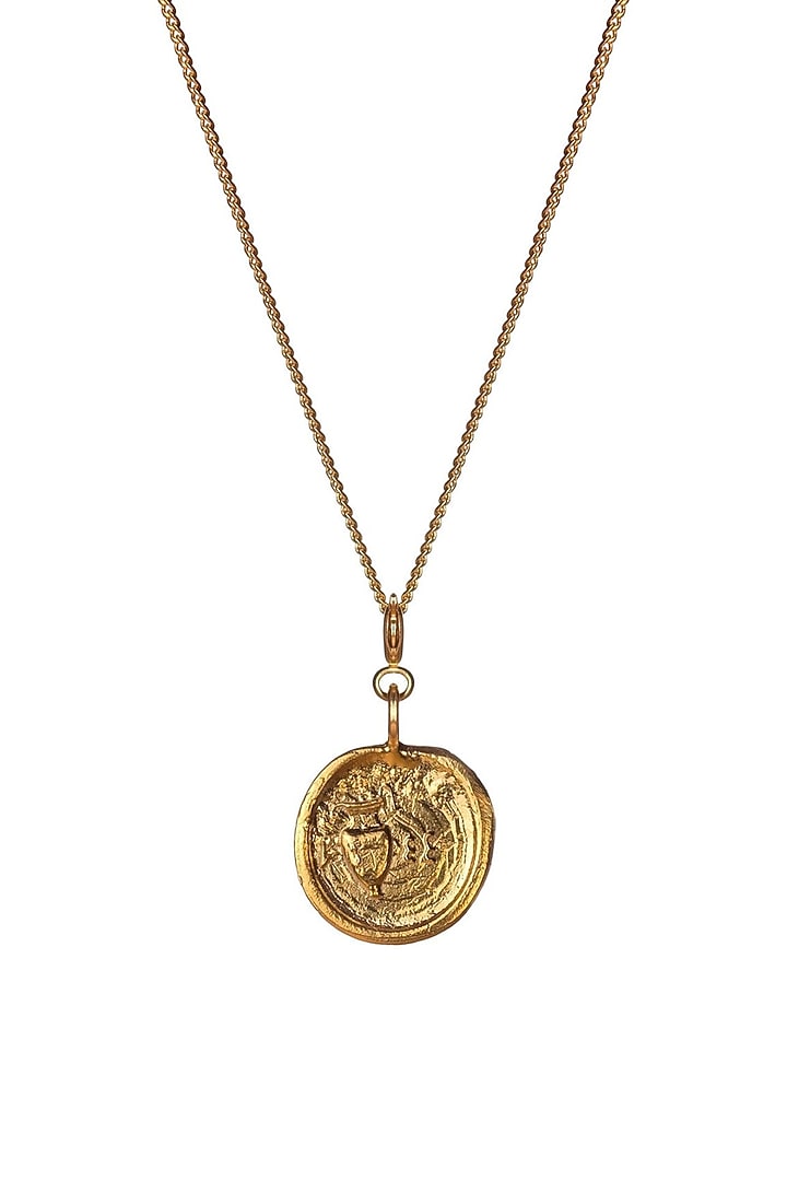 Gold Finish Baby Aquarius Charm Pendant Necklace by Misho Designs at Pernia's Pop Up Shop