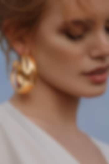 Gold Plated Tidal Hoop Earrings by Misho Designs