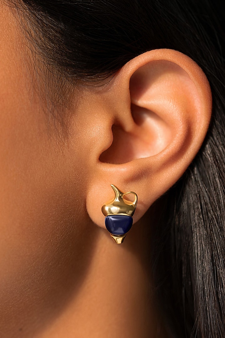 Gold Plated Mini Amphora Stud Earrings by Misho Designs