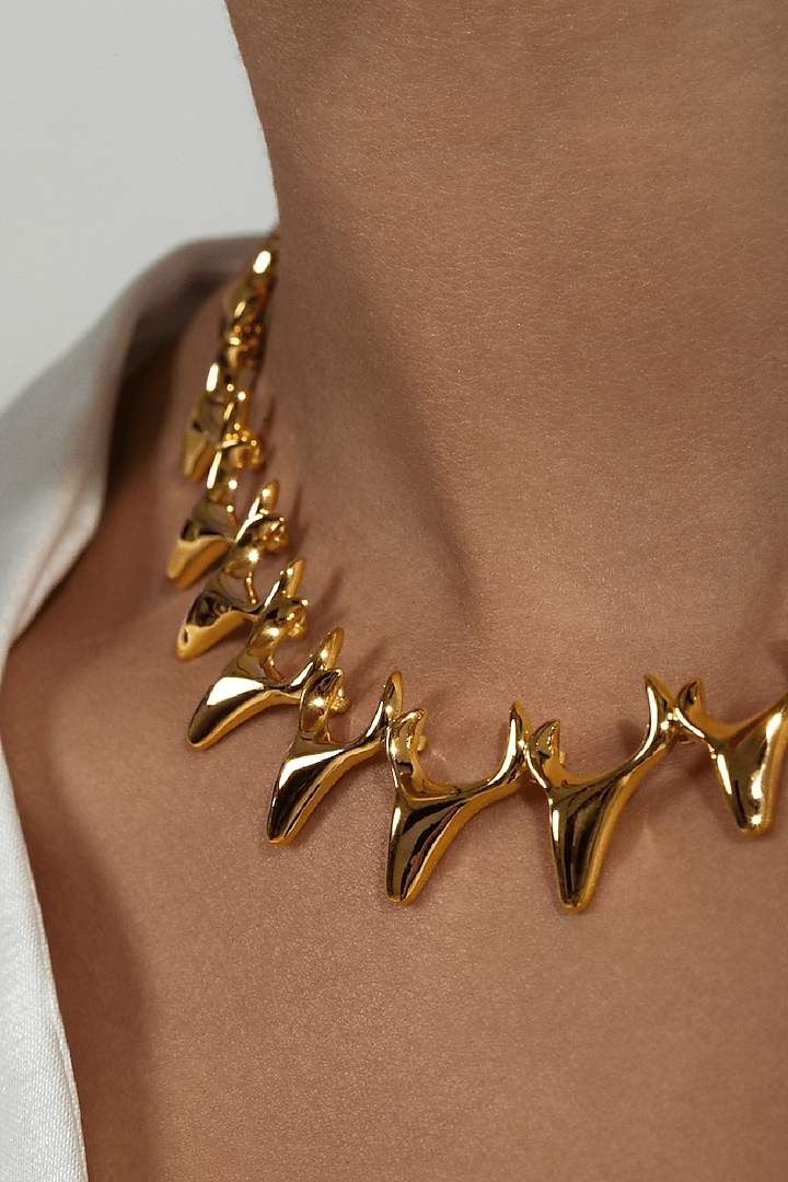 Gold Plated Mini Toro Necklace by Misho Designs