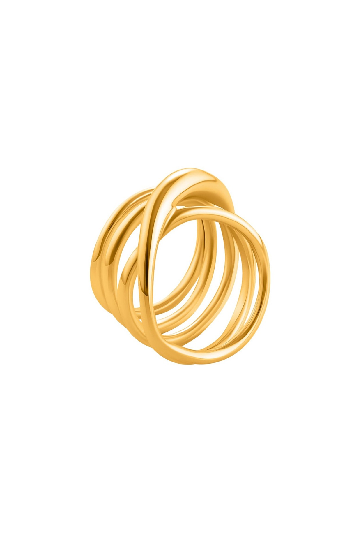 Decadent Sparkling CZ Spiral 22k Gold Ring