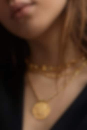 Gold Plated Virgo Zodiac Figaro Chain Pendant Necklace by Misho Designs at Pernia's Pop Up Shop