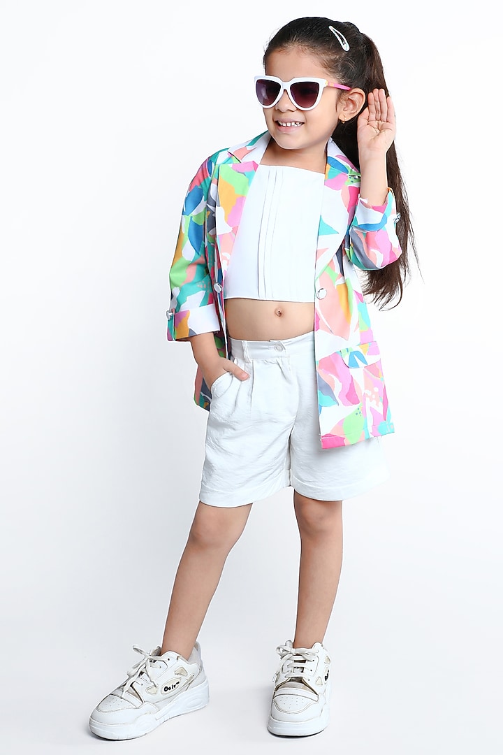 Multi-Colored Cotton Printed Co-Ord Set For Girls by Ministitch at Pernia's Pop Up Shop