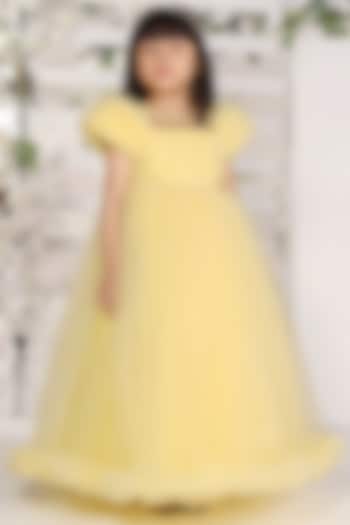 Yellow Net Gown For Girls by Ministitch at Pernia's Pop Up Shop