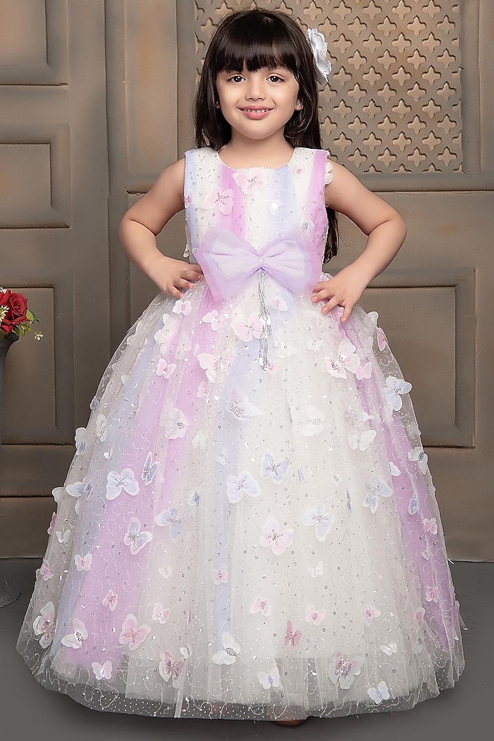 White Net Layered Gown For Girls by Ministitch at Pernia's Pop Up Shop