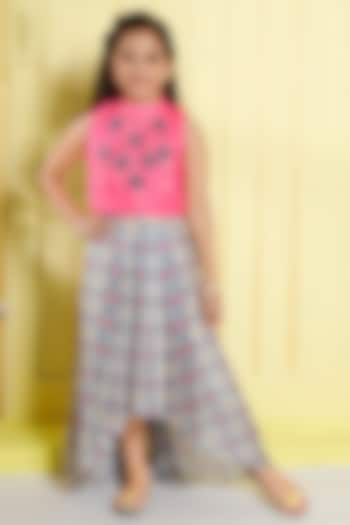 Cream Cotton Silk & Muslin Silk Printed Palazzo Pant Set For Girls by Ministitch at Pernia's Pop Up Shop