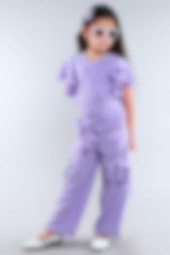 Lilac Cotton Co-Ord Set For Girls by Ministitch at Pernia's Pop Up Shop