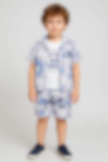 Grey Cotton Blend Printed Co-Ord Set For Boys by Ministitch at Pernia's Pop Up Shop