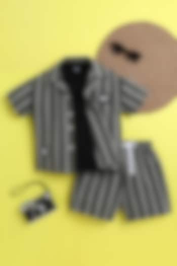 Olive Organic Cotton Geometric Co-Ord Set For Boys by Ministitch at Pernia's Pop Up Shop