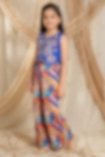 Multi-Colored Cotton Printed Palazzo Pant Set For Girls by Ministitch at Pernia's Pop Up Shop