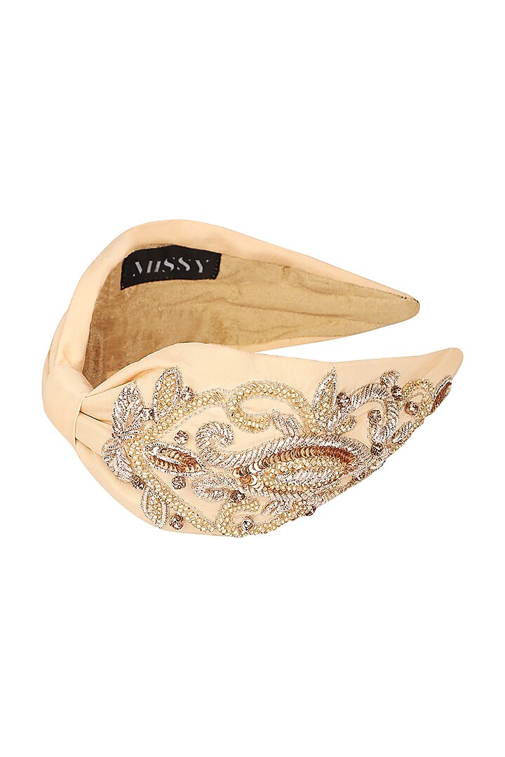Beige Handcrafted Headband by MISSY at Pernia's Pop Up Shop