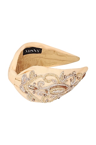 Beige Handcrafted Headband by MISSY