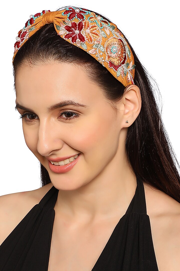 Multi-Colored Headband With Faux Pearls by MISSY at Pernia's Pop Up Shop