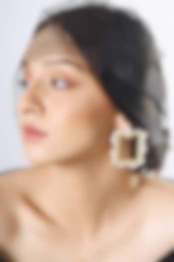 Gold Plated Pearl Earrings by Mitali Jain