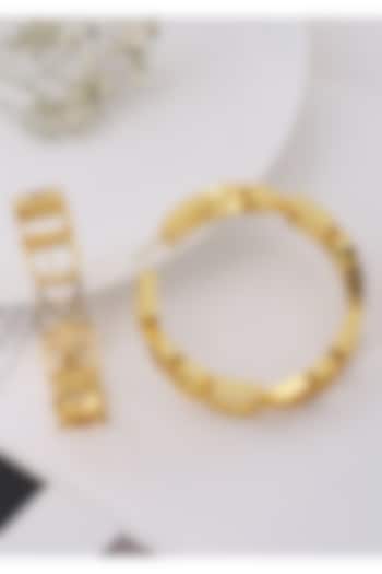 Gold Plated Handcrafted Hoop Earrings by Mitali Jain