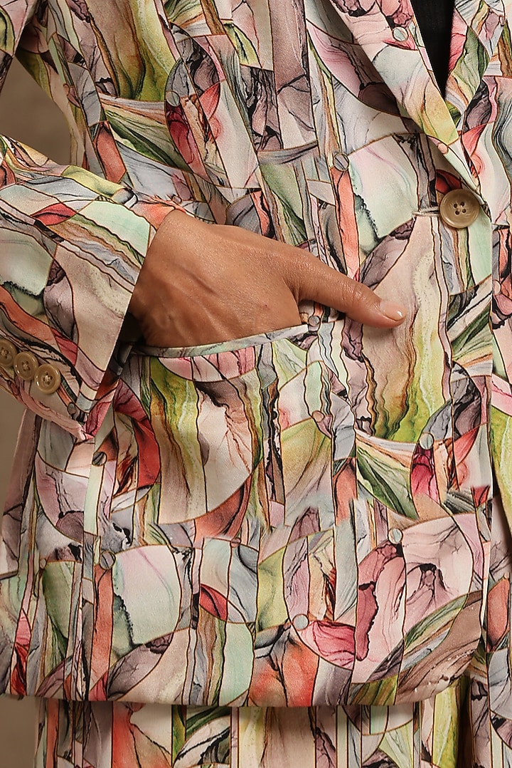 Multi-Colored Semi Crepe Printed Co-Ord Set by MINAKI WOMANZ at Pernia's Pop Up Shop