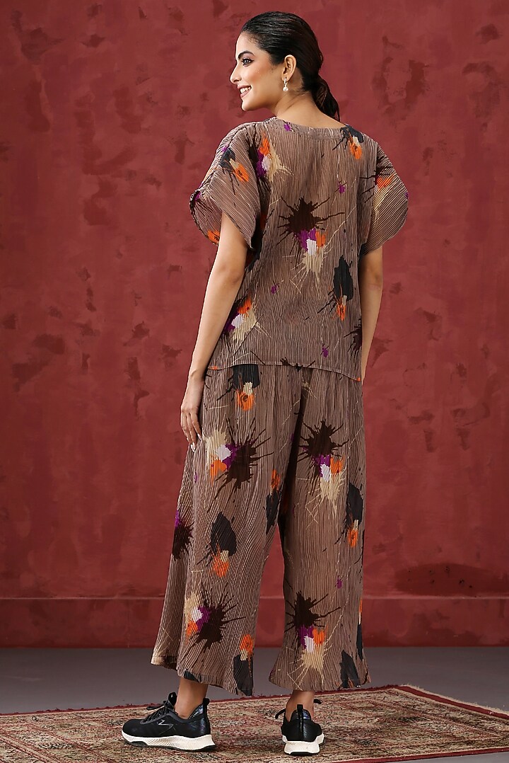 Brown Georgette Co-Ord Set by MINAKI WOMANZ at Pernia's Pop Up Shop