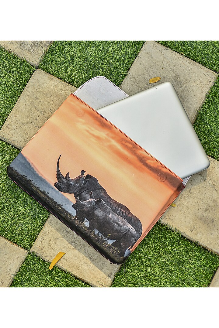 Multi Colored Jungle Printed Laptop Case by Mixmitti at Pernia's Pop Up Shop