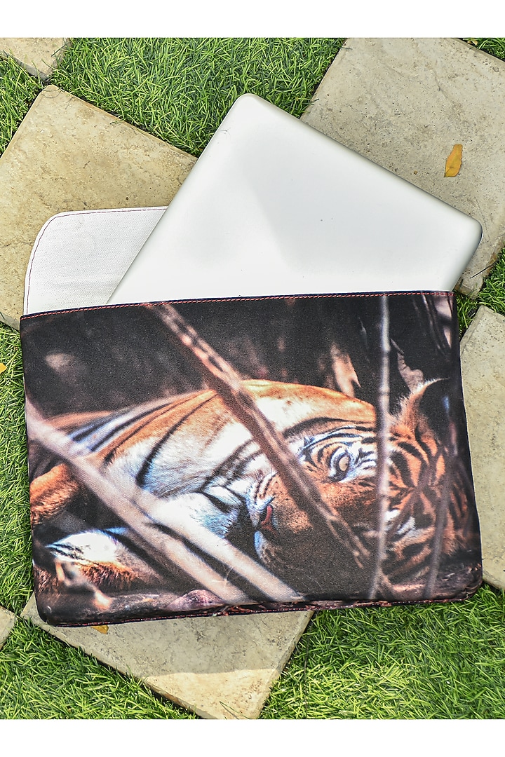 Multi Colored Printed Cotton Canvas Laptop Case by Mixmitti at Pernia's Pop Up Shop