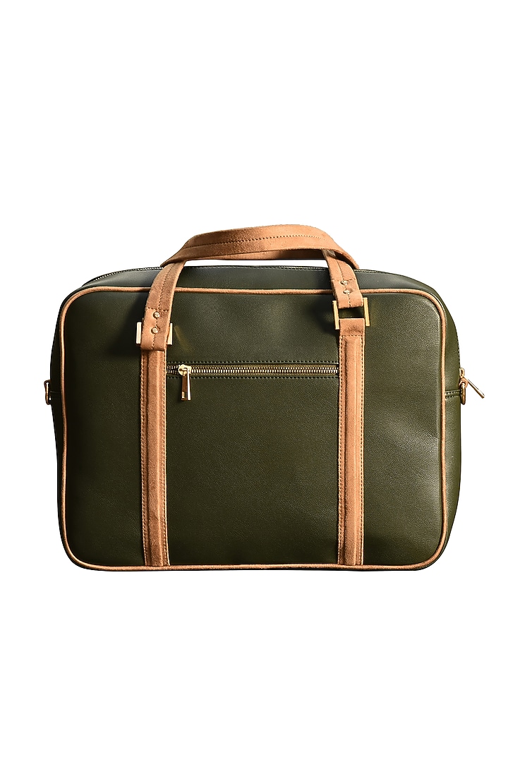 Dark Green Printed Laptop Bag by Mixmitti at Pernia's Pop Up Shop