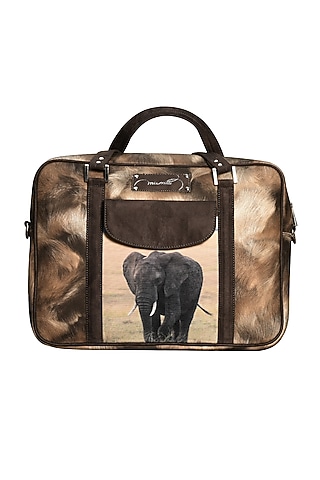Black Printed Laptop Bag by Mixmitti