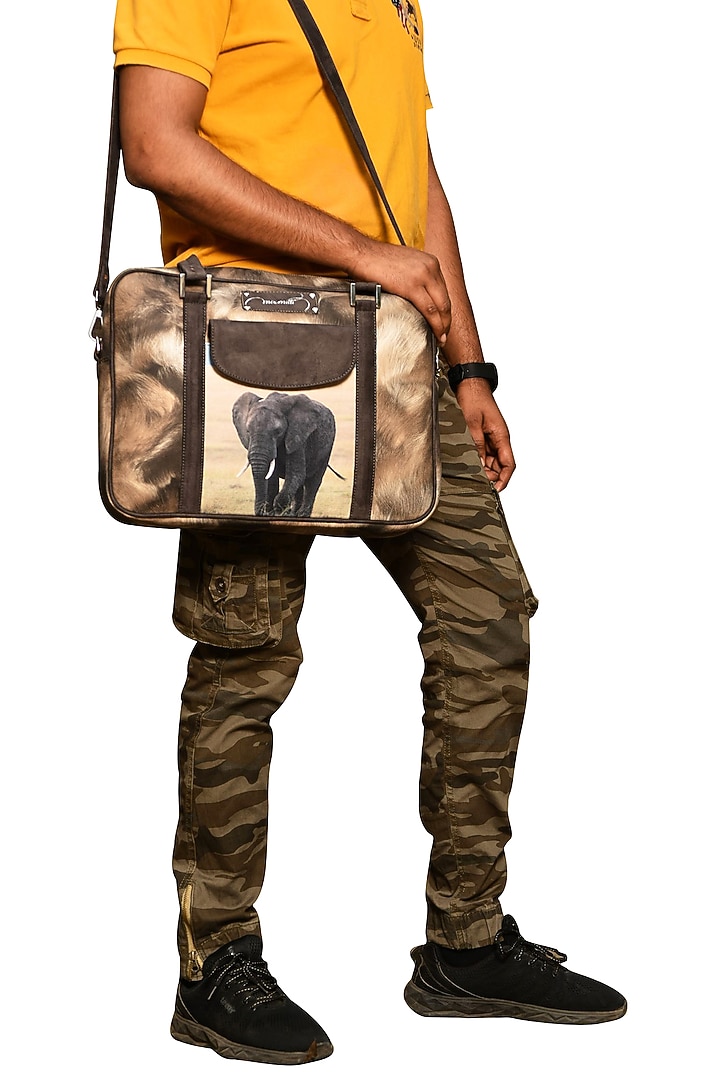 Black Printed Laptop Bag by Mixmitti at Pernia's Pop Up Shop