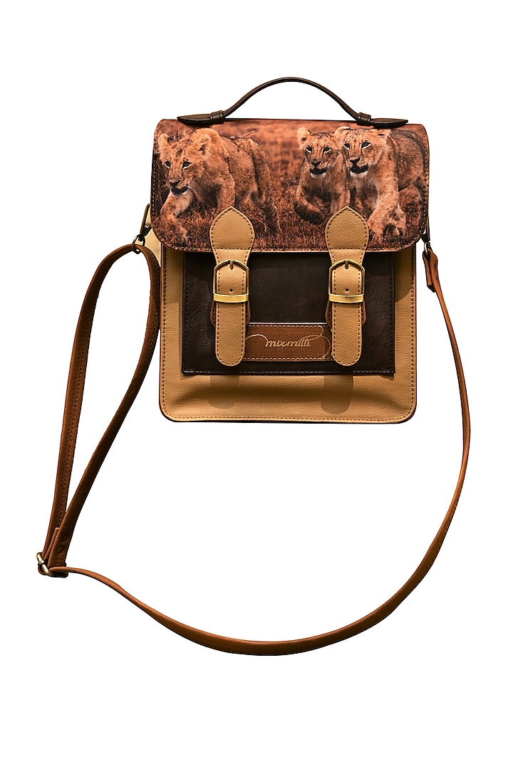 Multi Colored Jungle Printed Handbag by Mixmitti
